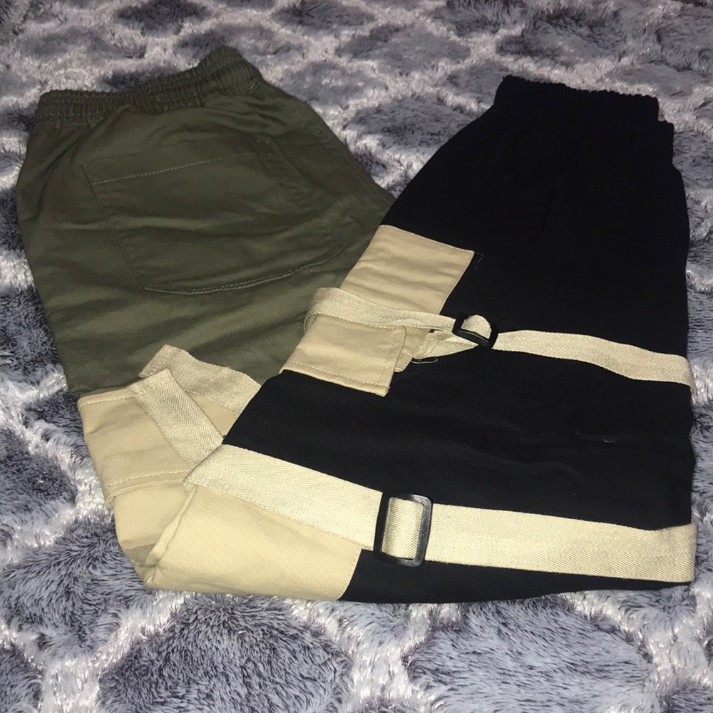 (SOLD) Block It Out Cargo Joggers - Olive/Combo - Picture 4 of 14